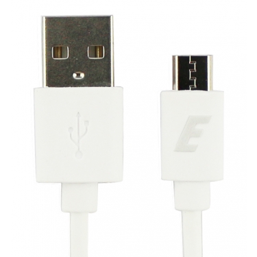 Round Micro USB to USB Cable -- White