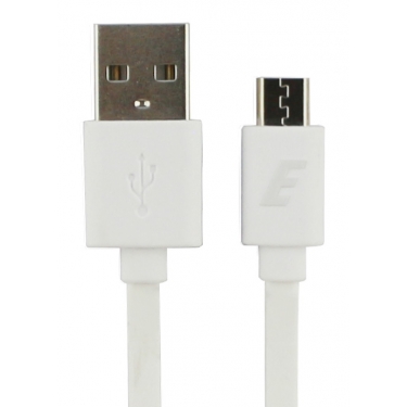 Flat Micro USB to USB Cable - White